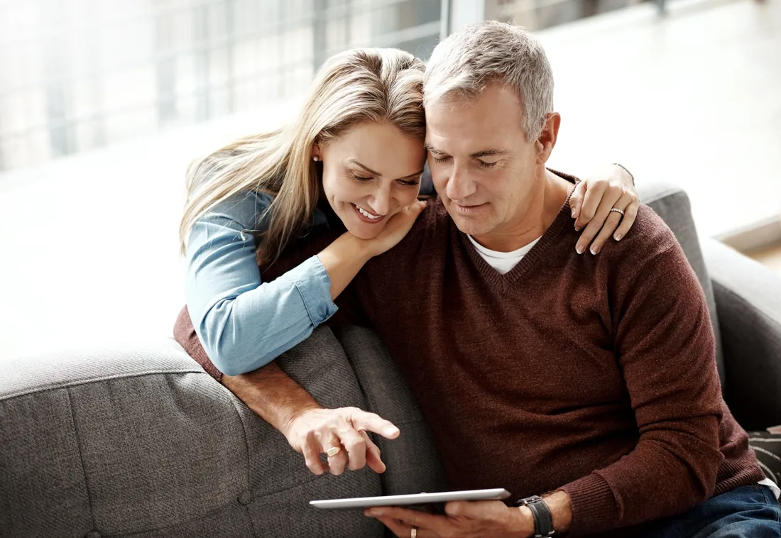 A couple reviewing their plan together